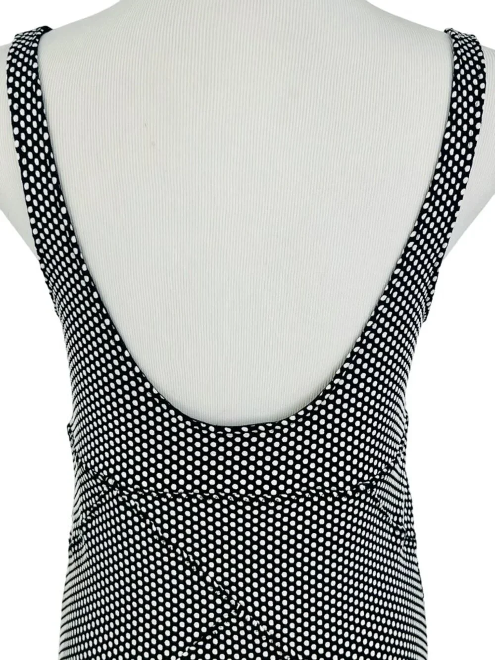 Free People Black White Polka Dot Bodycon Mini Dress L | Indie Sleaze Y2K Baddie